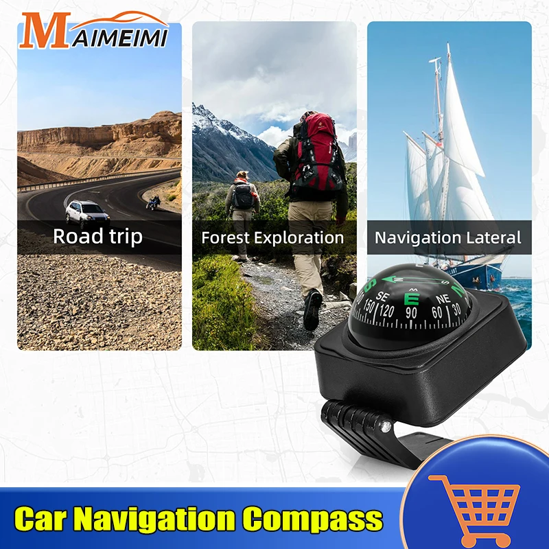 Mh Universal Car Compass Navigation Escursionismo Direction Punting Guide Ball Per Marine Boat Truck Auto Outdoor Interior Accessories