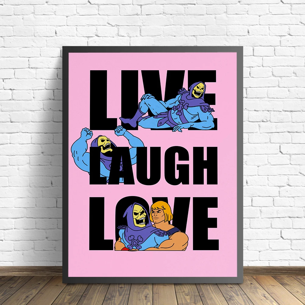 Live Love Ride Inspirational Quotes Skeletor Wall Art Canvas Painting Funny Wall Poster Prints For Living Room Modern Home Decor