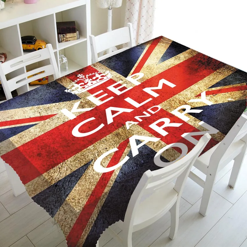 Grunge Mantieni La Calma E Porta Avanti Union Jack Flag Tovaglia Per Decorazioni Per Feste Uk Flag Tovaglia Copertura Per Tavoli Quadrati Rettangolari