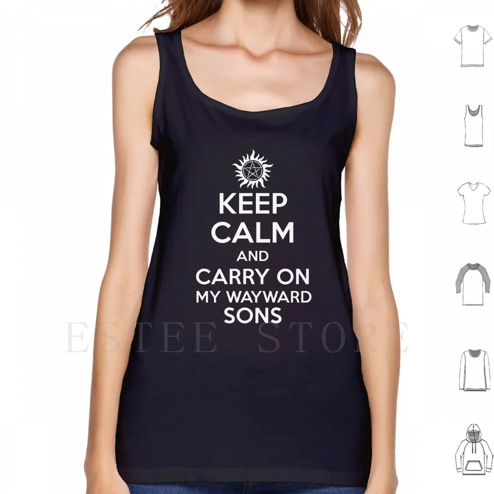 Keep Calm-Carry On My Wayward Sons / / Supernatural Canotte Vest Cotton Chesters Winchester Brothers Sam E Dean