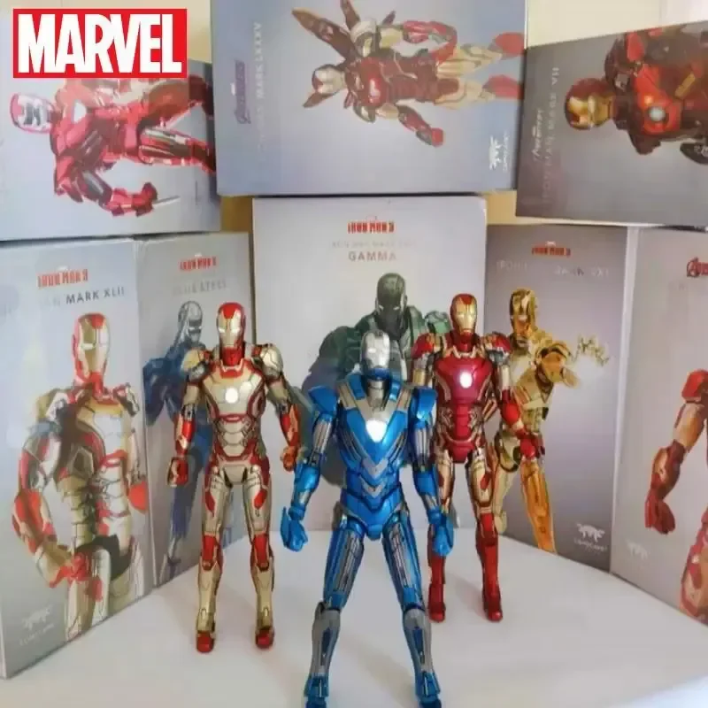 Originale Comicave Iron Man Oman 1/12 Mk38 Lega Di Metallo Mk40 Mk21 Mk25 Mk26 Mk33 Mk42 Mk43Led Marvel Legends Action Figure Toys