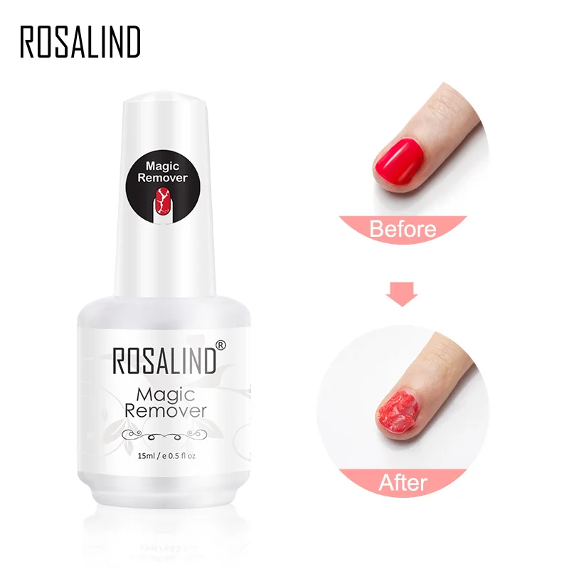 Rosalind 15Ml Magic Remover Nail Gel Polish Fast Remover Gel Polish Elimina Vernici Ibride Base Acrilica Top Coat Clean Remover