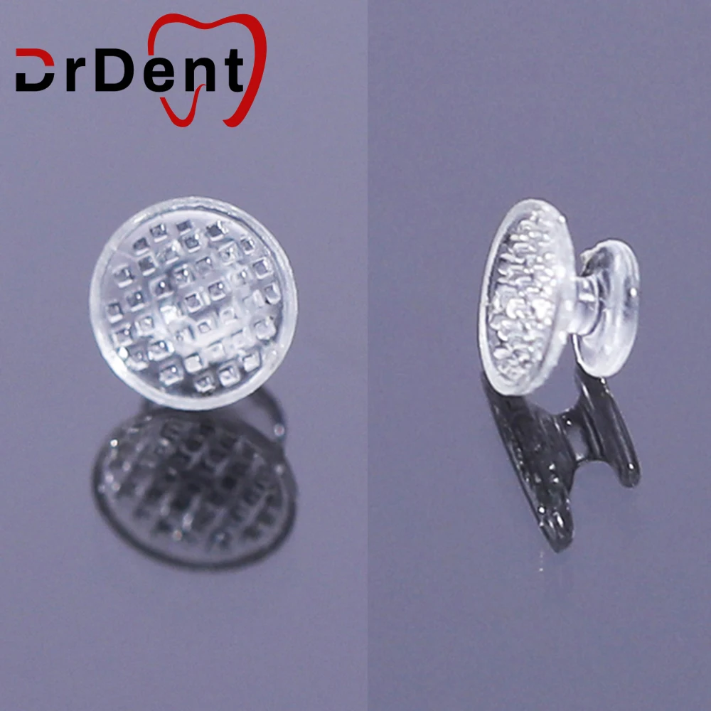 Drdent 10Pcs Lingual Button Ortodonzia Dental Round Rect Clear Ceramic Composite Bond Eyelet Round Per Invisalign Ortodoncia