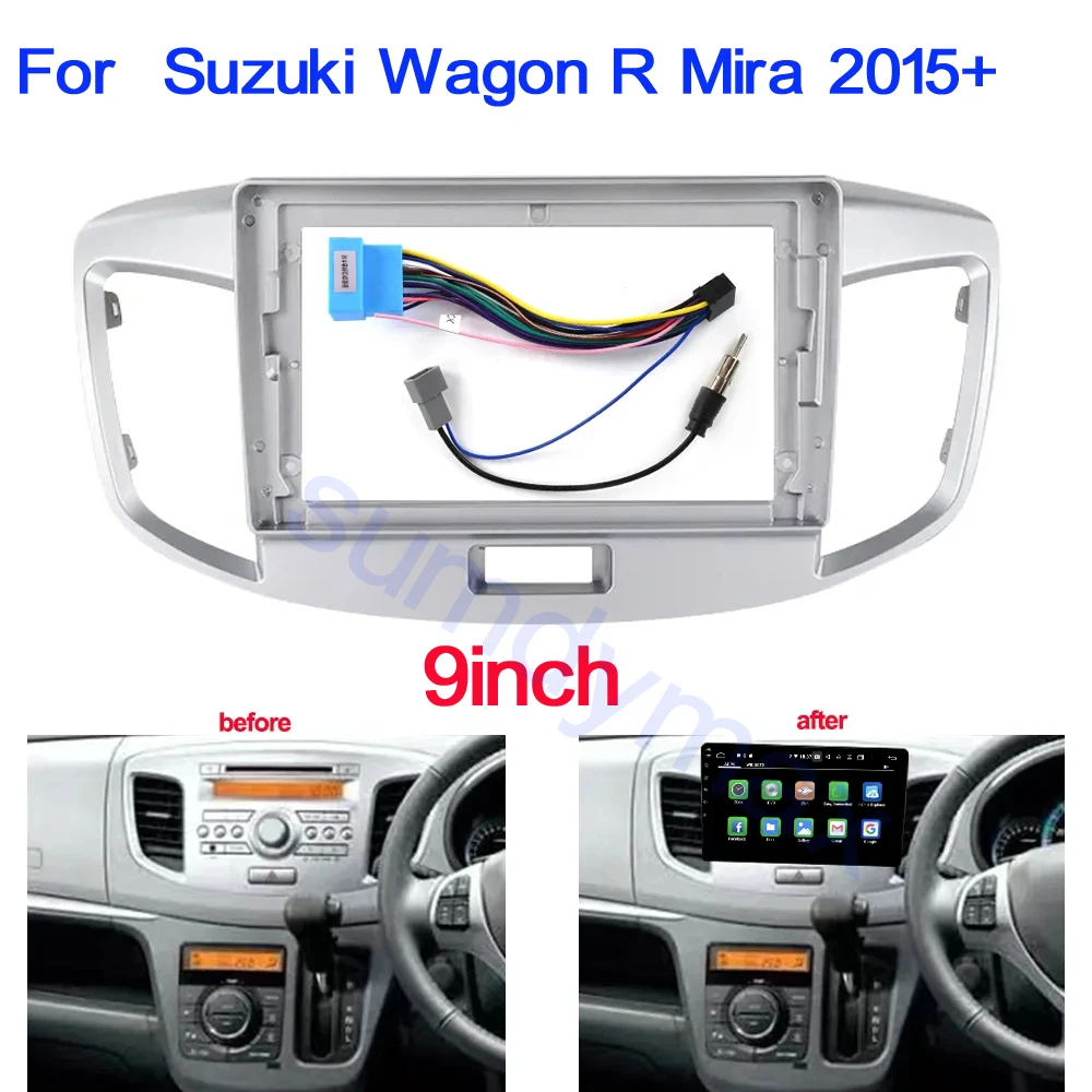 2 Din Android Car Radio Audio Fascia Per Suzuki Wagon R Mira 2015-2019 Auto Stereo Head Unit Dash Panel Frame Kit Mount Bezel