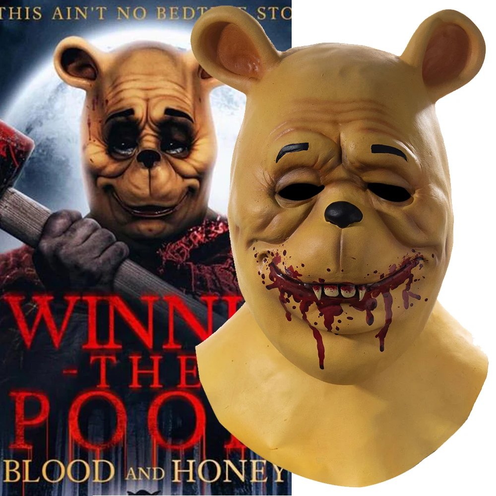 Disney Winnie The Pooh: Blood And Honey Mask Latex Cosplay Winnie Face Mask Halloween Maschere Horror Spaventose Casco Masquerade Mask