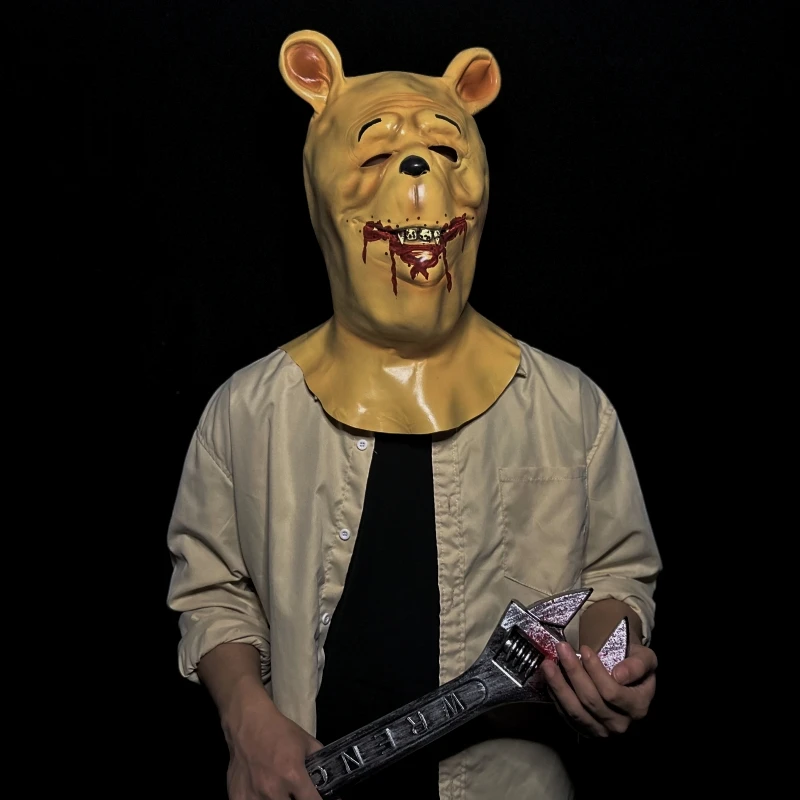 Horror The Pooh Blood And Honey Cosplay Mask Latex Winnie Face Mask Rave Masques Halloween Cosplay Maschere Spaventose Casco Terrore