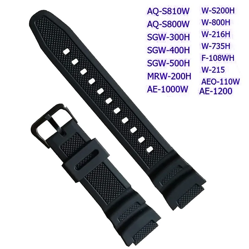 Cinturino In Gomma Per Cinturino Orologio Casio Aq-S810W S800 Mrw-200 W735 752H Catena Orologio In Gomma Europa 18Mm * 25Mm