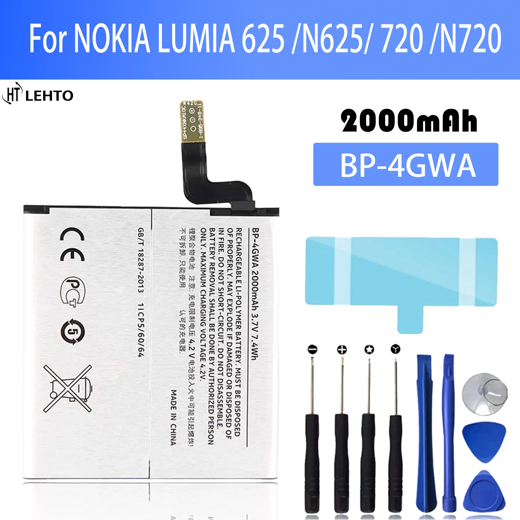 Nuova Batteria 100% Ad Alta Capacità Bp-4Gwa Per Batterie Del Telefono Nokia Lumia 625 Bateria