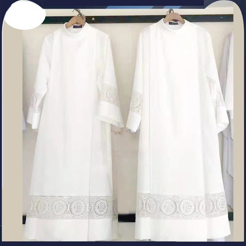 Abito Da Clero Costume Da Sacerdote Pizzo Surplice Cassock Bianco Lungo Alb Chiesa Cattolica Pastore Conservatore Costumi Da Lavoro