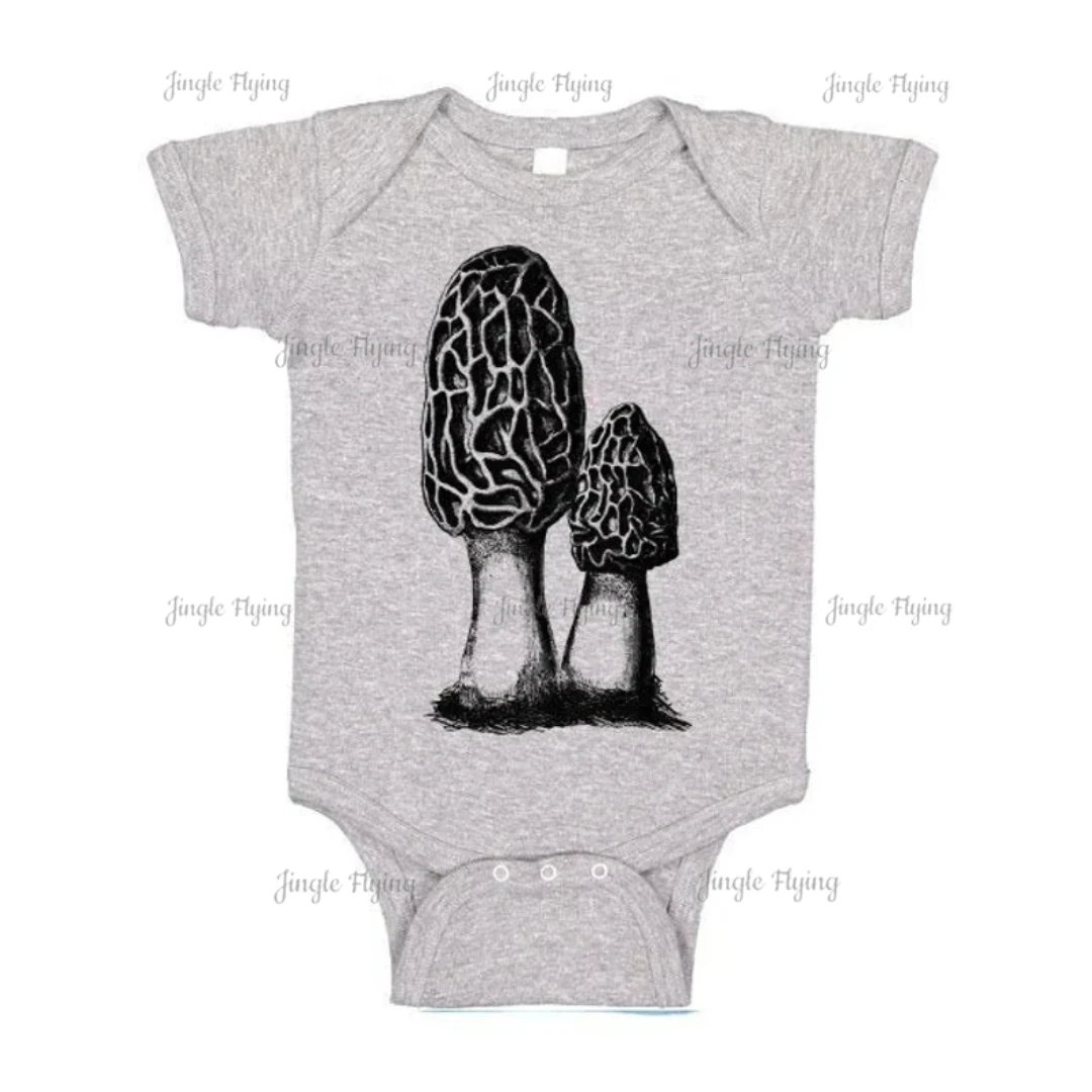 Morel Mushroom Baby Body Mushroom Hunting Tshirt Morchella Hunter Unisex Toddler Infant Baby One Piece Toddler