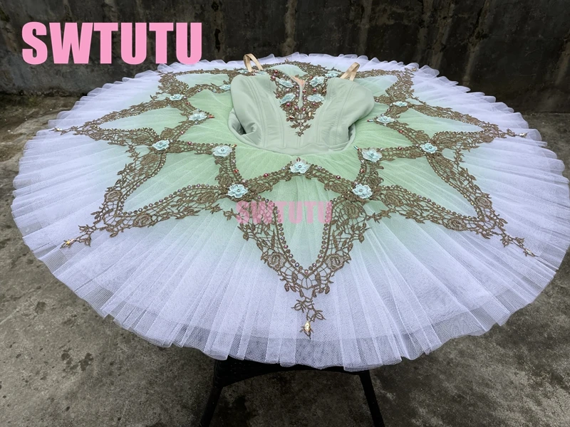 Costumi Tutu Di Balletto Professionale Per Pancake Verde La Esmeralda Per Adulti Bt9282