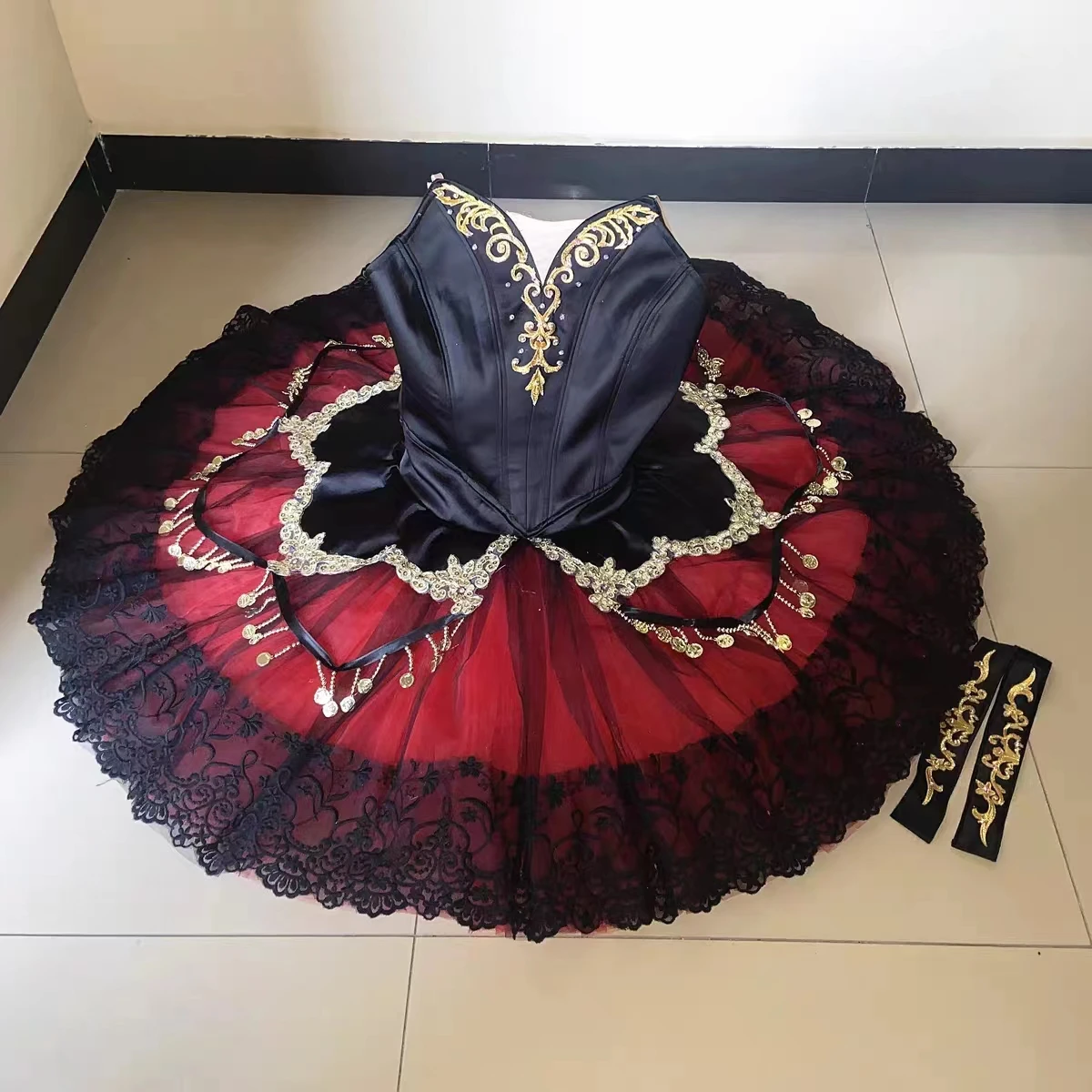 2023 New Esmeralda Female Variation Tutu Custom-Made Adult Children Professional Red Disk Dress Performance Competition Dress