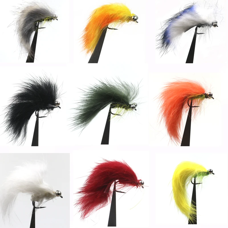 Icerio 4Pcs Muto Campana Eye Zonker Filanti Trout Fly Esche Da Pesca #6