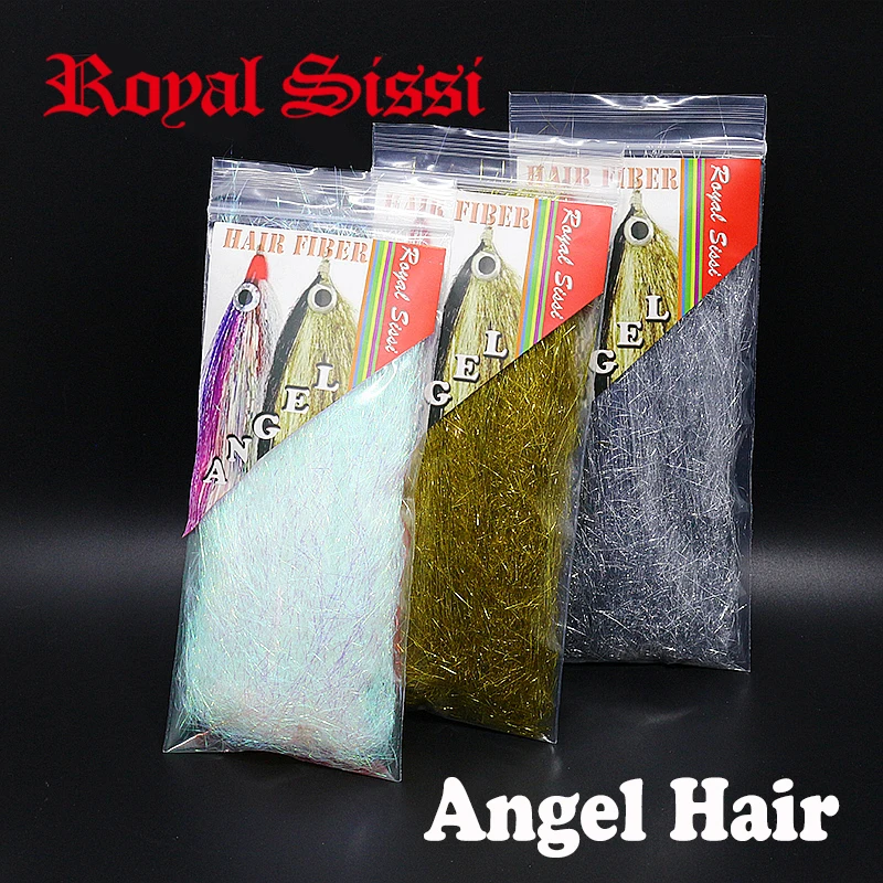 Royal Ssi Hot 4 Confezioni 5''Angel Hair Super Fine High Fiber Mobili Soft Sintetico Fly Leging Streamer Hair Flash Tinsel Materiali
