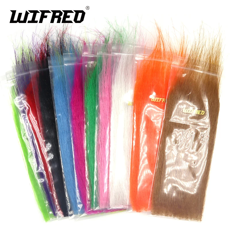 Wifreo 10Packs Long Fiber Fly Tying Craft Fur Streamer Bait Tail Wing Furable Soft Fibra Sintetica Fish Fly Materiale Legante