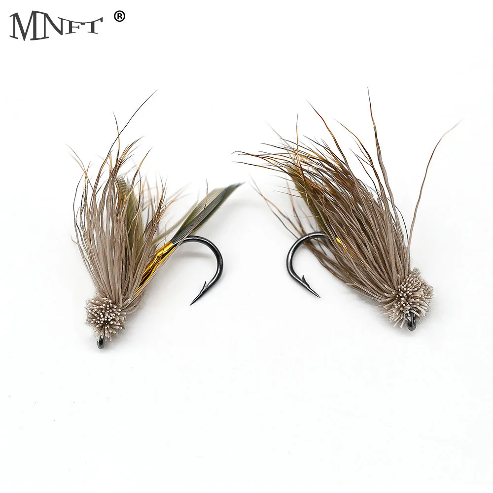 Mnft 10 Pz Capelli Castani Corpo Dorato Muddler Minnow Fly Bass Fishing Lure Trota Streamer Mosche Con Gancio A Manovella 6 #