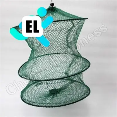 2016 New Pieghevole Crab Fish Crawdad Gamberetti Minnow Fishing Bait Trap Dip Net Cage Cerniera Speciale Nylon Fishing Net Cage