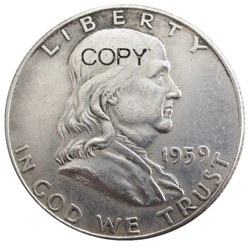Monete Della Copia Placcate Argento Mezzo Dollaro Di Us 1959 Plx