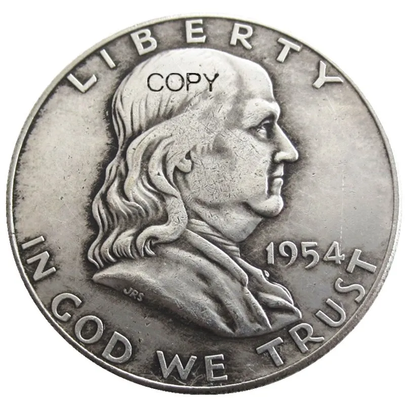 Monete Della Copia Placcate Argento Mezzo Dollaro Di Us 1954 Plx