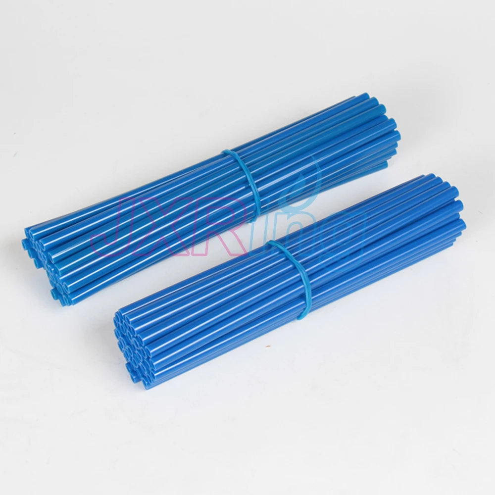 Blu 36 Pz Moto Dirt Bike Wheel Rim Spoke Pelli Covers Wrap Protector Spedizione Gratuita