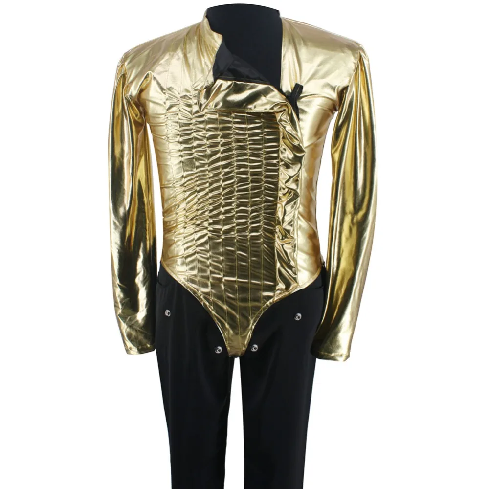 Mj Hot Michael Jackson Classic Bad Jam Pericoloso D'Oro Del Corpo Vestito Costume Giacca Pantaloni Per Le Prestazioni Di Raccolta 1990S
