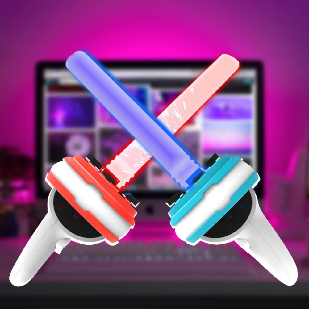 Per Oculus Quest 2 Right & Blue Beat Saber Handles Controller Dual Lightsaber Extension Grips Giochi Di Allenamento Vr Per Oculus Quest 2