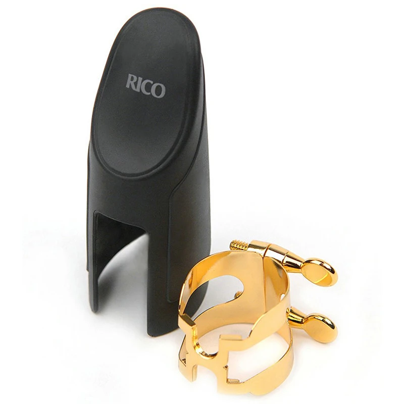 Rico H Gold-Plated Ligature Hard Rubber Mouthpiece Bb Soprano Eb Alto Bb Tenor Saxophone Bb Clarinet