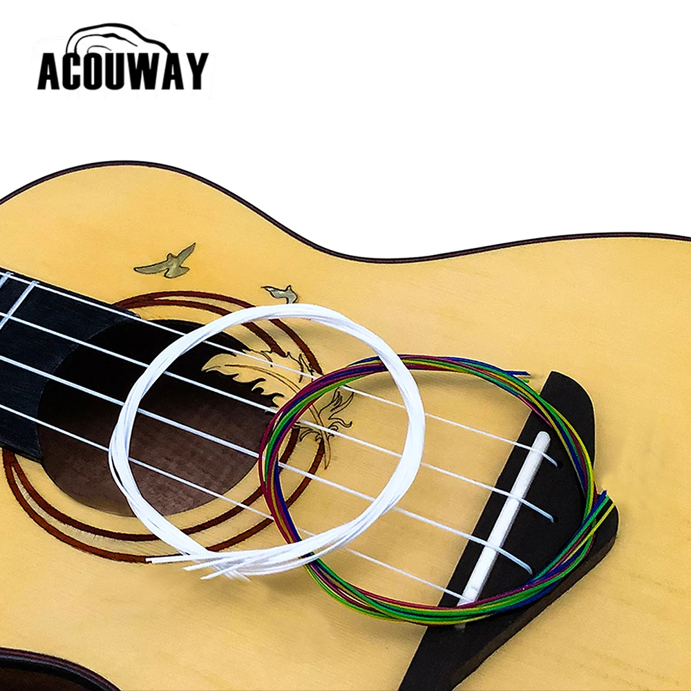 Acouway Ukulele String Nylon Materiale Durevole Per Ukelele (4 Pz/Set) Soprano Concert Tenor Ukelele Strings Set