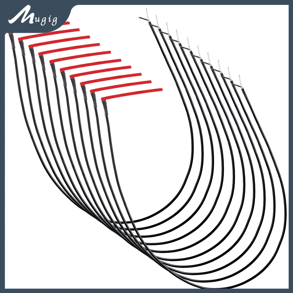 Mugig 10Pcs 4 String Ukulele Equalizer Red Pickup Piezo Uk Soprano Tenor Baritone Ukulele Pickup Bridge Saddle Under Piezo