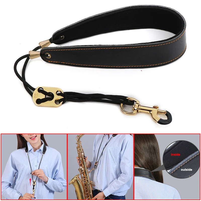 1 Pz Metallo Nero Sassofono Cinturino Collo Cinturino Clarinetto Clarinetto Bambini Adulti Tenor Tenor Sling Sling