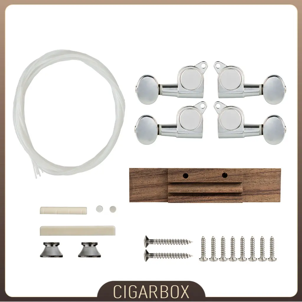 26 Pollici Ukulele Pioli String Bridge Dado Per Fai Da Te Ukulele Non Finito Ukulele Fai Da Te Tenore Ukulele Parti Accessori 1/5 Set