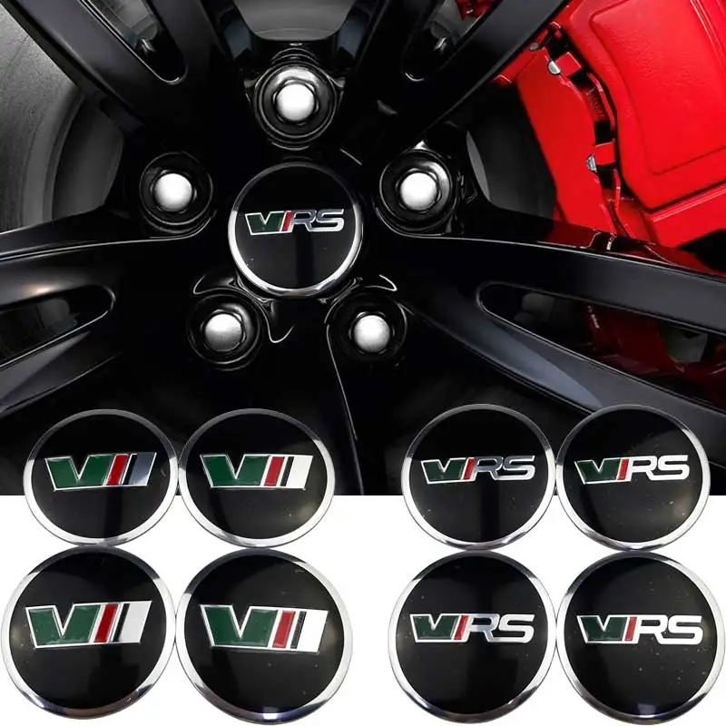 56Mm Per Vrs V Logo Car Wheel Center Sticker Tire Hub Badge Emblema Per Skoda Octavia Rs Fabia Rapid Superb Decorazione Kodiaq