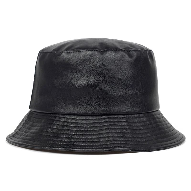 2023 Nuovo Cappello Da Pescatore Cappello Da Pescatore In Pelle Artificiale Pu Tinta Unita Cappello Da Pescatore Moda Uomo E Donna Cappello Da Pescato