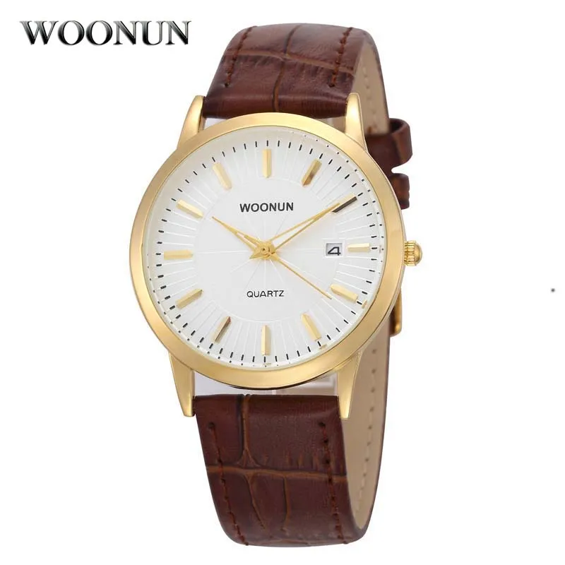 Woonun Gold Watch Orologi Da Uomo Top Brand Luxury Waterproof Date Orologi Al Quarzo Orologi Ultra Sottili Relogio Masculino Jam Tangan