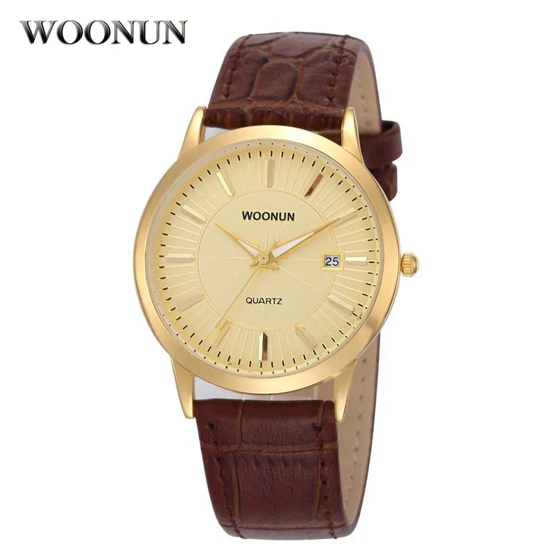 Woonun Orologi Da Uomo Ultra Sottili Orologi Minimalisti Orologi Da Uomo Semplici Cintura In Pelle Orologi Da Polso Al Quarzo Herenhorloge Uhren