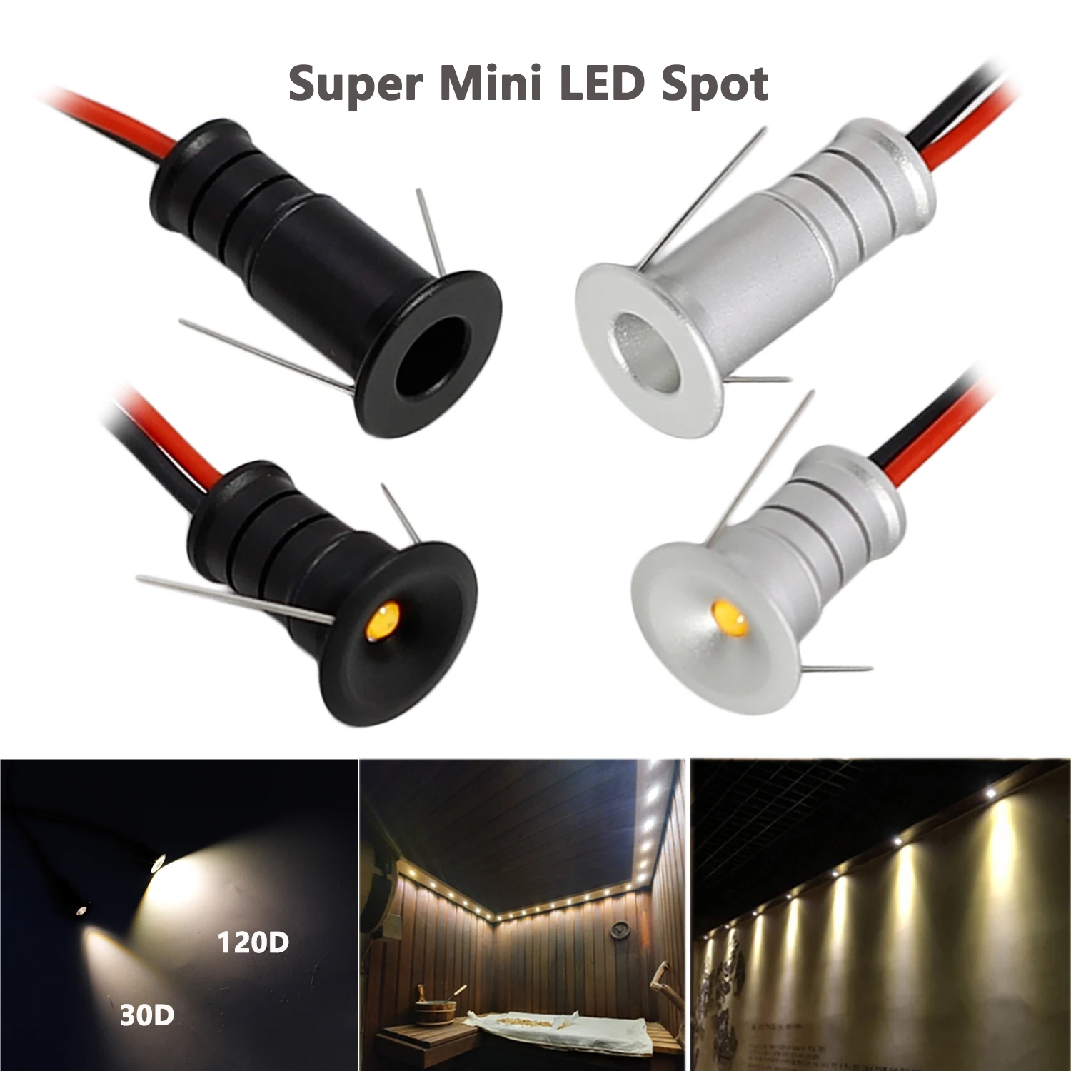 Mini Faretto A Led 0.5W Faretto Dimmerabile Dc12V Faretto Da Incasso A Soffitto 10Mm Faretto Da Incasso Per Vetrina