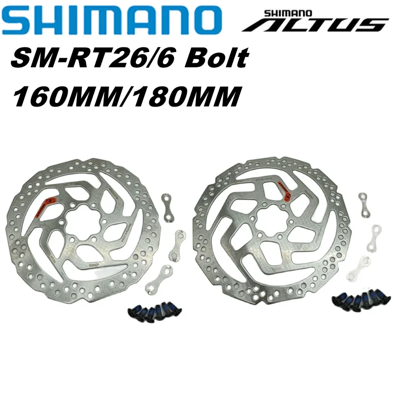 Shimano Altus M2000 Sm-Rt26- 6 Bulloni-Rotore Freno A Disco-180/160Mm Parti Originali