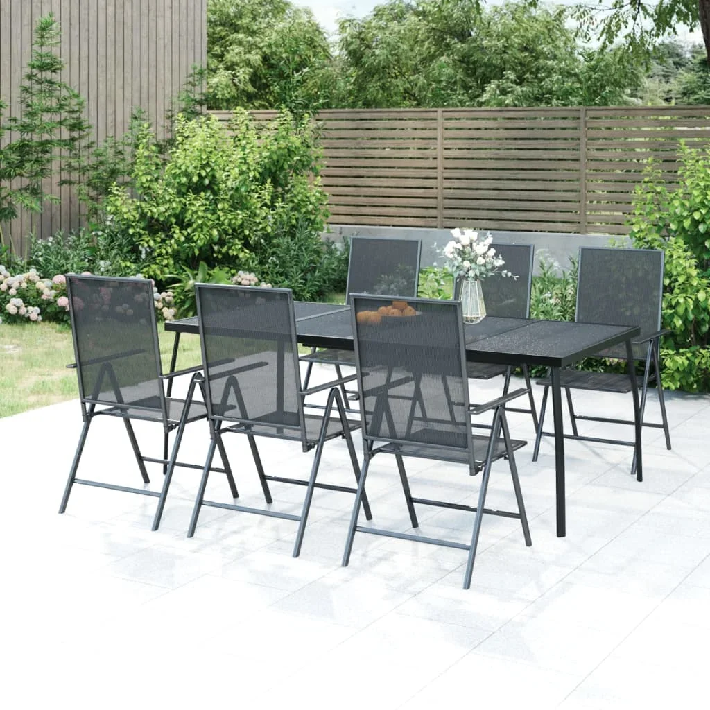 Tavolo Antracite 200X100X72 Cm Trilis In Acciaio, Tavoli Da Campeggio All'Aperto Mobili Semplici Per Graden All'Aperto