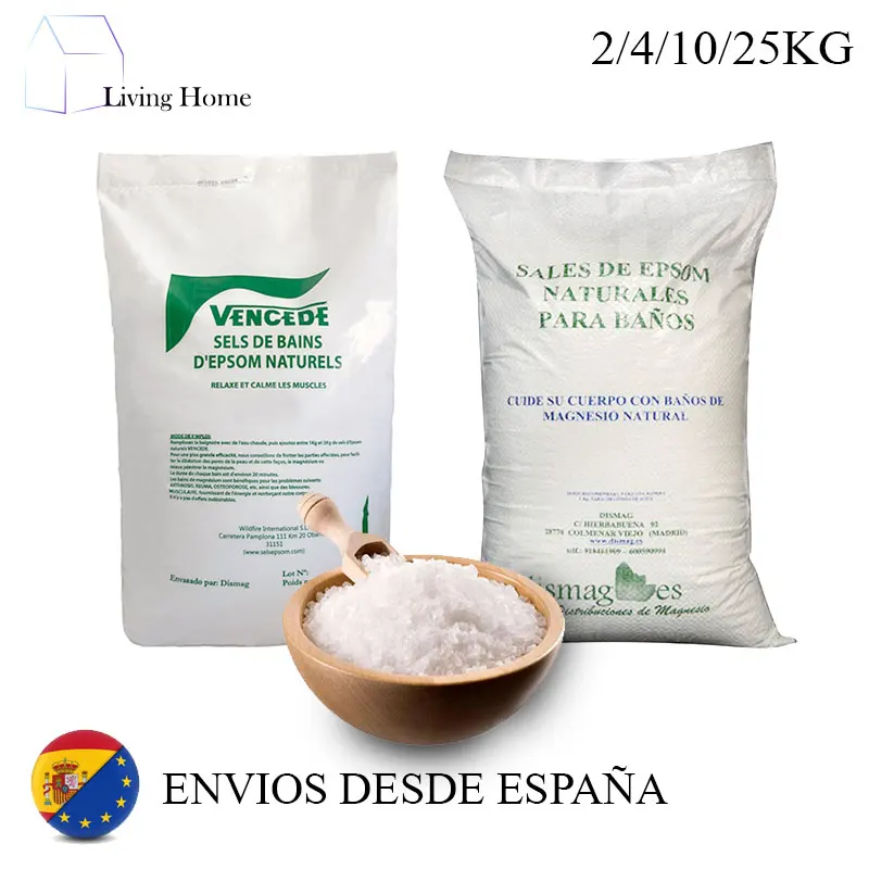 Sale Epsom 2Kg, 4Kg,10Kg Fonte Di Magnesio Naturale 100% Sale Bagno E Cura Della Persona Magnesio Naturale Per Il Bagno Essere Facilmente Sciolto Senz