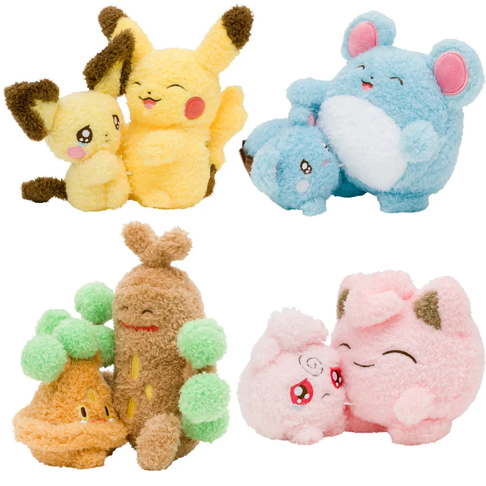 18Cm Pokemon Soft Bonsly Pikachu Jigglypuff Sudowoodo Azurill Pc Pokemon Center Lovely Plush Dolls Anime Soft Peluche Regalo