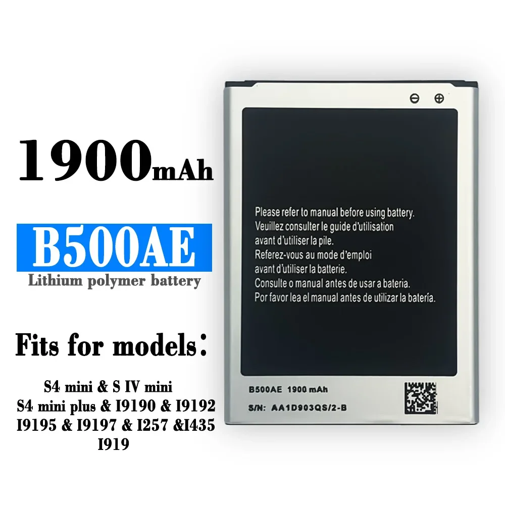 B500Ae Per Samsung B500Be Batteria 1900Mah Galaxy S4 Mini I9192 I9195 I9190 I9198 I9197 I435 I257 B500Ae I919 Nuovo Bateria