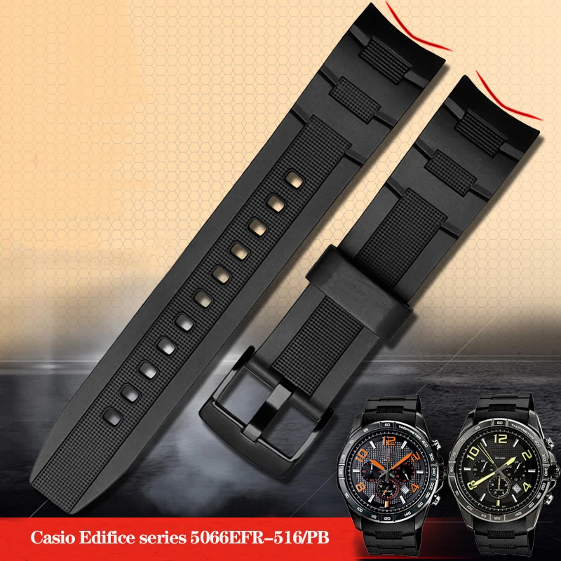 Cinturino In Gomma Siliconica Per Casio Edificazione 5468 Efr-303/304 Efr-516Pb Cinturino In Resina Efr-516 Cinturino Impermeabile