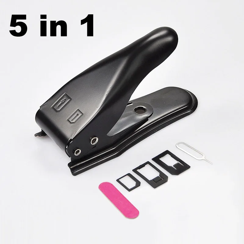 5 In 1 Multifunzione Dual Micro Sim Card Cutter Strumento Di Taglio Conveniente Per Nano Iphone Xiaomi Samsung Huawei Cellulare