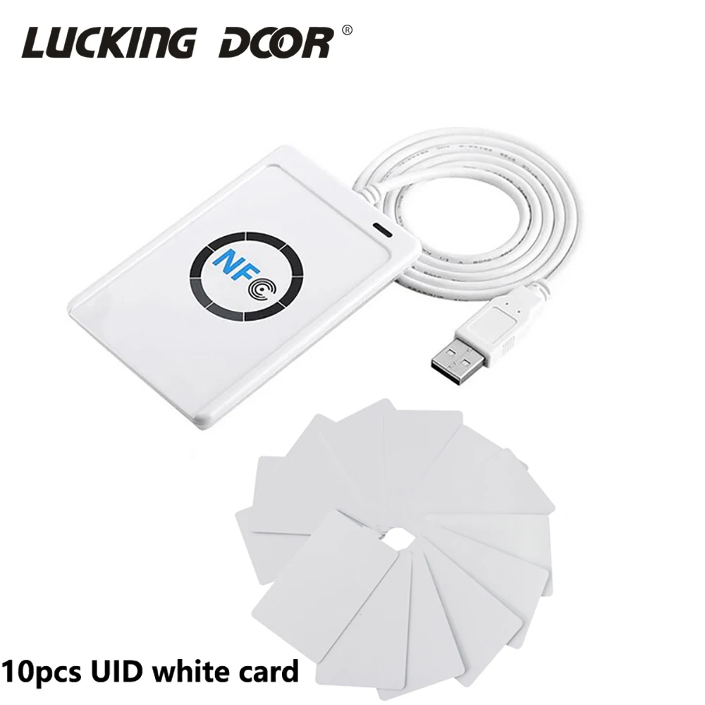 Lucking Door 13.56Mhz Contactless Smart Card Reader Writer Rfid Copier Duplicator 10 Pcs Uid Card