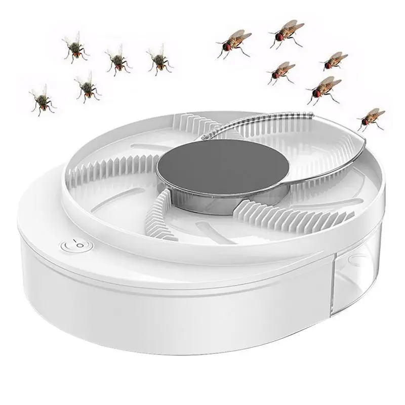 Trappola Per Mosche Elettrica Us Rotary Flycatcher Automatico Rotazione Parassiti Dispositivo Catcher Quiet Indoor Home Insect Reject Control Catcher