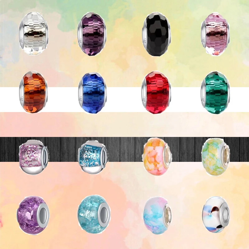 New European Colorful Lampwork Glass Beads Murano Charms Fit Pandora Bracciali Bangle Women Girls Diy Fine Jewelry Spedizione Gratuita