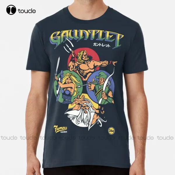 Gauntlet Retro Vintage Arcade Gaming Premium T-Shirt Bambini Maglietta Bianca Divertente Arte Harajuku Streetwear Cartoon Harajuku Streetwear