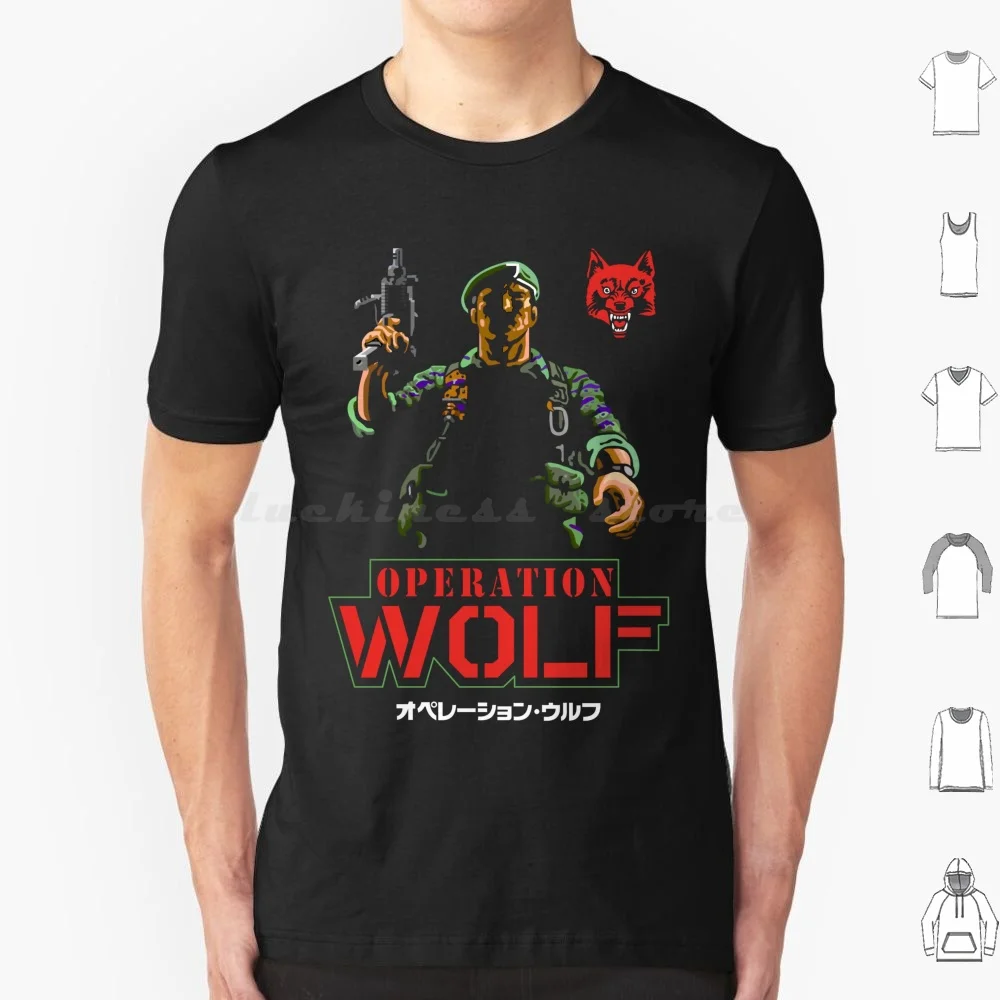 Operazione Wolf Retro Vintage Arcade Game T Shirt 6Xl Cotton Cool Tee Operation Wolf Taito Arcadian Videogioco Game Retro Vintage