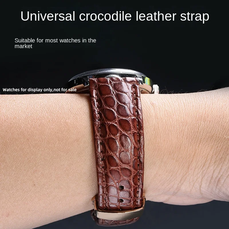 Cinturino Universale In Pelle Di Coccodrillo Da 12-24Mm Per Longines Seagull Cartier Tissot Iwc Accessori Per Catena Dell'Orologio Omega 13 19 20 23 2