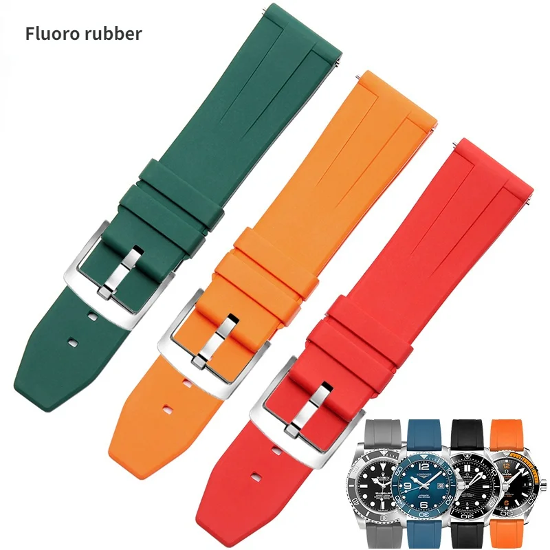 Cinturino In Gomma Fluorurata Compatibile Per Omega Breitling Rolex Panerai Longines Concastudor Cinturino In Silicone 20Mm 22Mm 24Mm